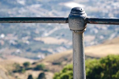 Close-up of metal fence