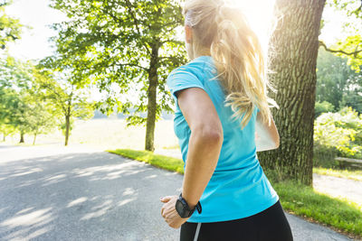 Woman jogging in park