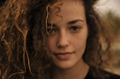 Close-up portrait of a young woman