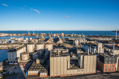 View at aarhus karlshamm from the 19. floor of building trÆ in aarhus, denmark