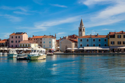 The seafront in fažana town, istra, the adriatic sea in croatia