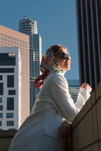 Portrait of a young woman in a headscarf