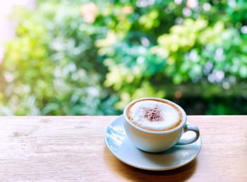 Close-up of coffee on table