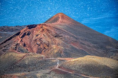 View of volcanic mountain range