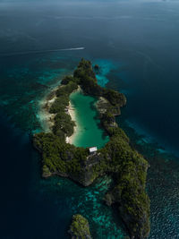 High angle view of island in sea