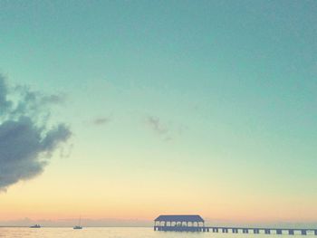 Scenic view of sea at sunset