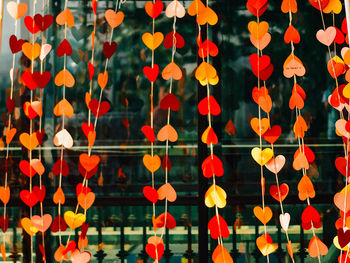 Full frame shot of multi colored leaves