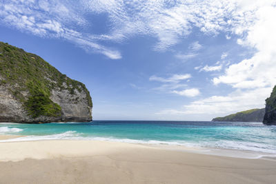 Scenic view of beach against sky