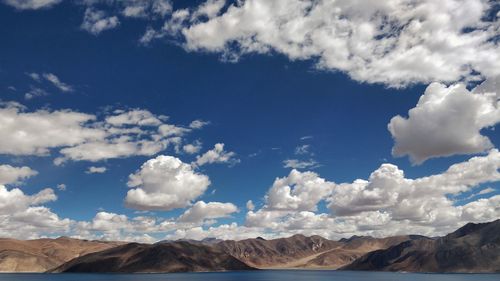 Low angle view of mountains against sky