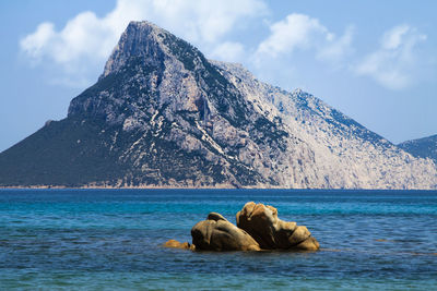 Scenic view of sea against sky in sardinia, italy