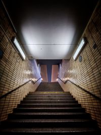 Low angle view of steps in subway