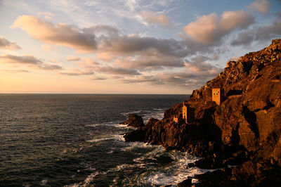 Botallack tin mine at sunset