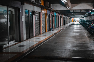 Interior of illuminated building