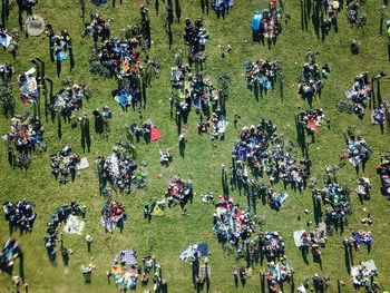 High angle view of people in park