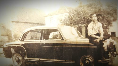 Close-up of vintage car