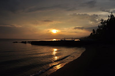 Scenic view of sea at sunset