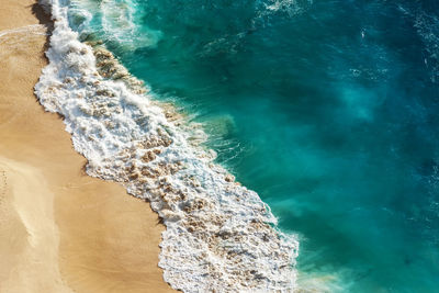 High angle view of sea waves