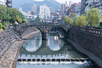 Bridge over river in city