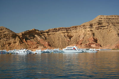 Boats in calm sea