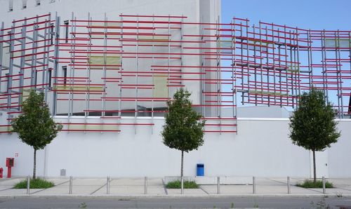 Low angle view of modern building against sky