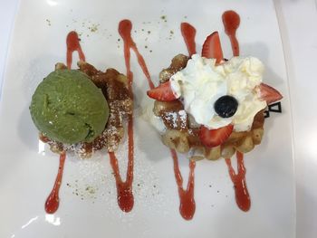 Close-up of ice cream in plate