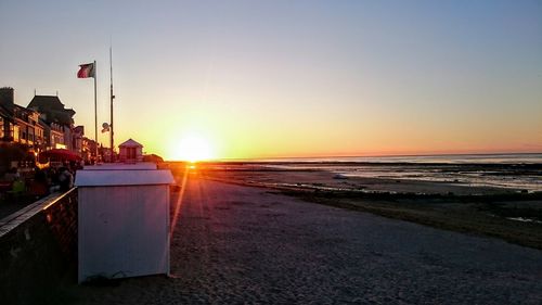 Scenic view of sea at sunset