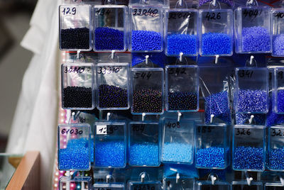 Close-up of illuminated for sale in market