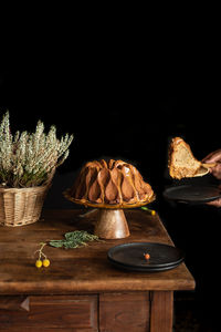Close-up of cake on table