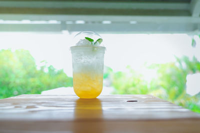 Close-up of drink on table