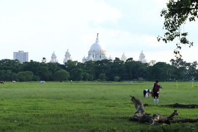 Victoria memorial hall view from maidan, kolkata