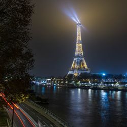 Illuminated city at night