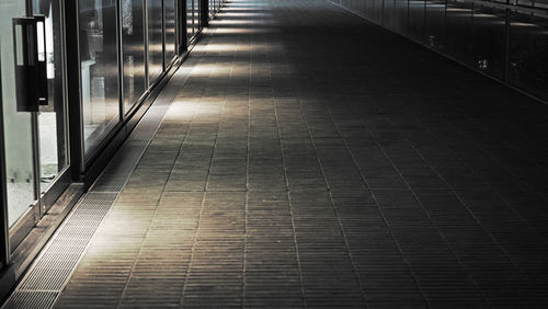 Empty railroad station platform