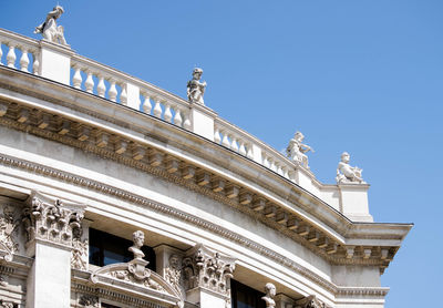 Low angle view of statue against clear sky