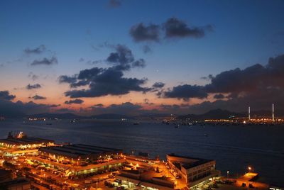 Illuminated cityscape at night