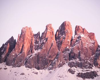 Panoramic view of mountains against clear sky