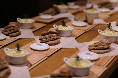 Close-up of dessert on table