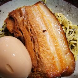 Close-up of bread in plate