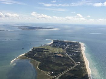 Aerial view of sea against sky