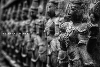 Close-up of statue in temple