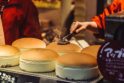 Woman working in bakery