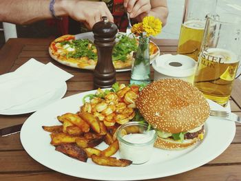 Meal served in plate