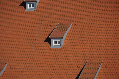 Low angle view of house on roof of building