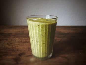 Close-up of drink in glass on table