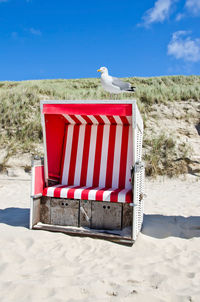 Red umbrella on beach