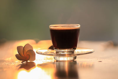 Close-up of coffee on table