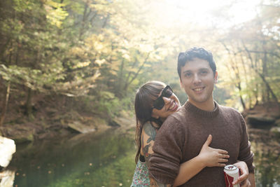 Portrait of a happy young couple