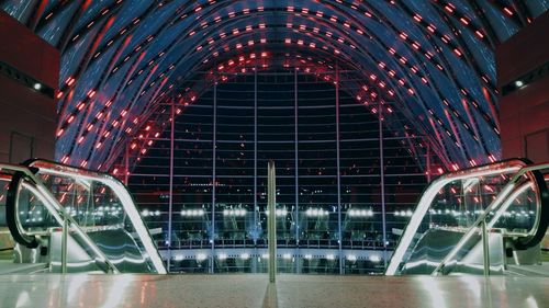 View of illuminated building at night