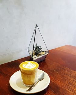 Close-up of tea served on table