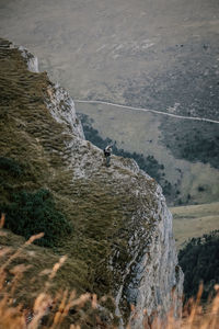 High angle view of rocks on land