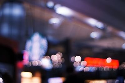 Defocused image of illuminated lights